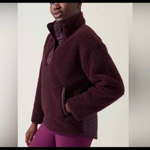 NWT Athleta Sherpa Snap Sweatshirt size small.